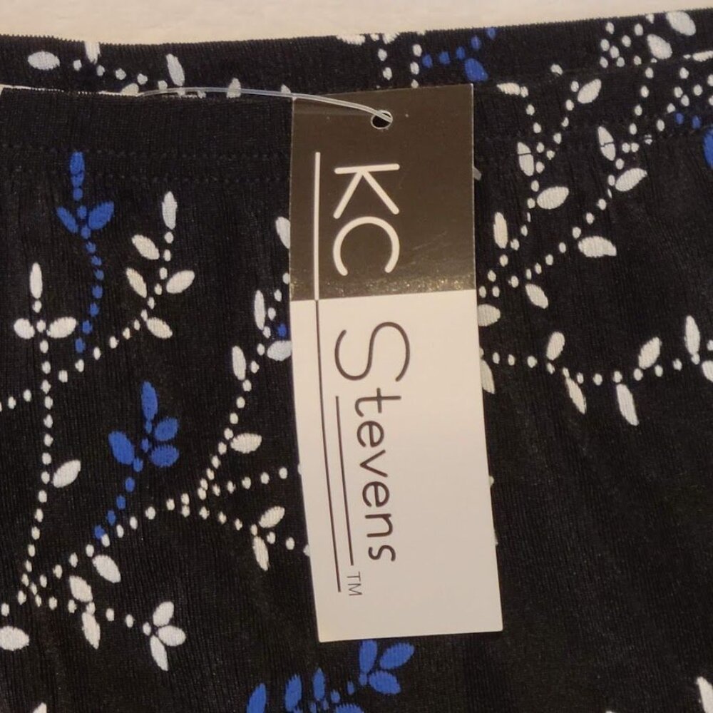 KC Stevens Women's Floral Print Ruffle Hem Skirt Size PL With Tags - Picture 2 of 7